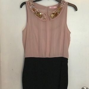 Pink and black party dress